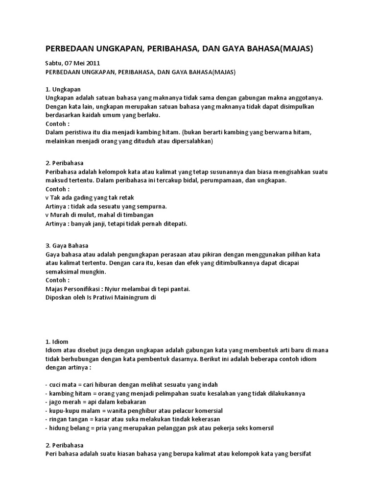 Perbedaan Ungkapan