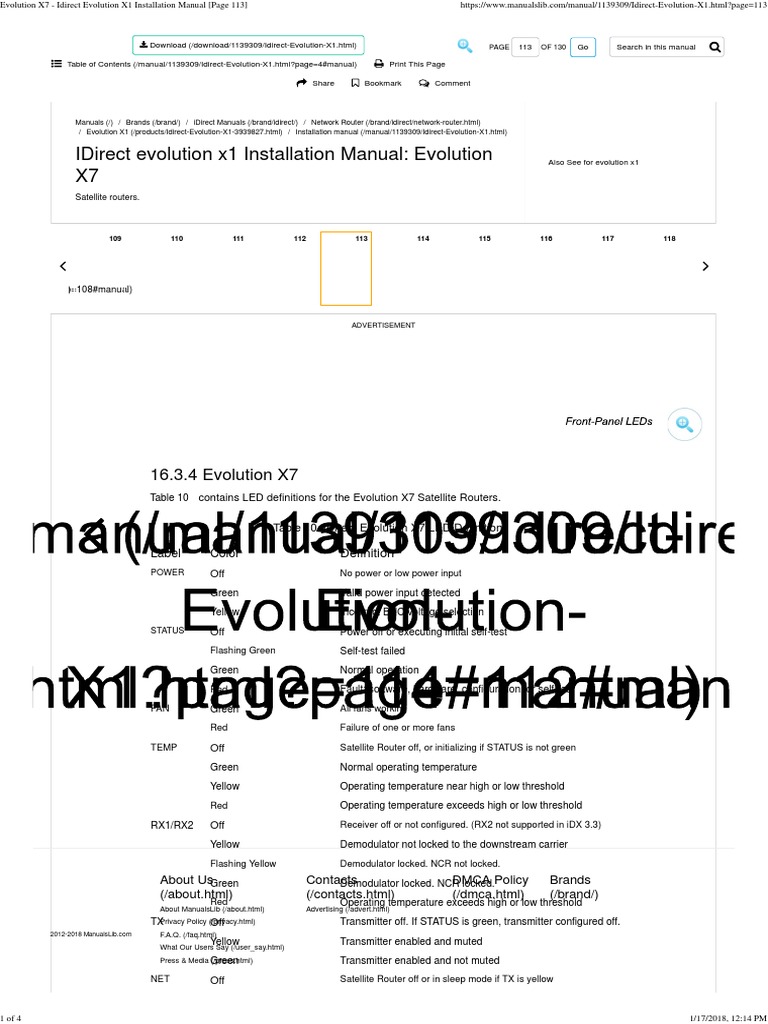 Evolution X7 Idirect Evolution X1 Installation Manual (Page 113