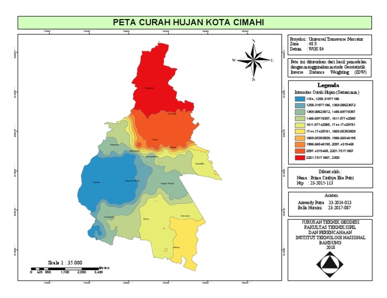 Layout Peta Sebaran Curah Hujan