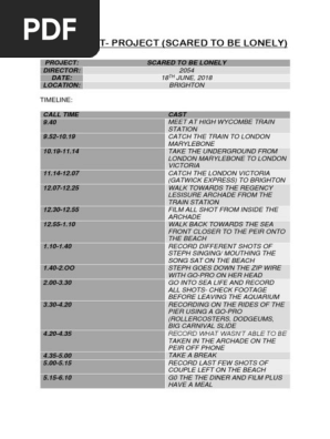 Call Sheet