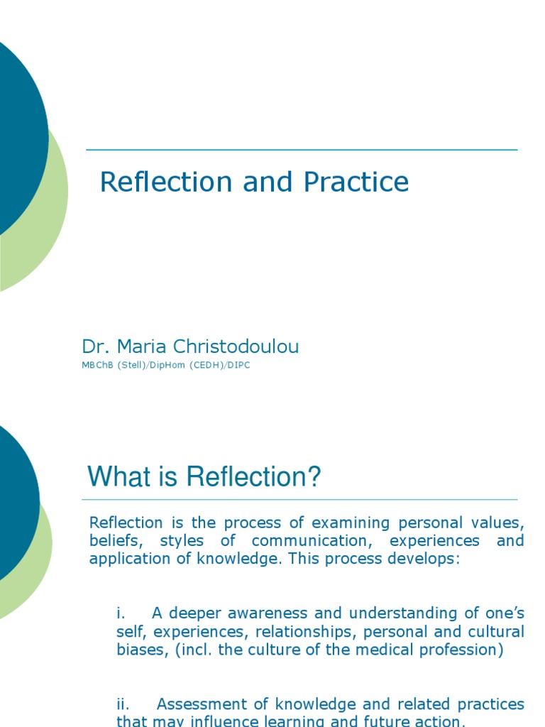 Reflection in Medical Practice | PDF | Intention | Feeling