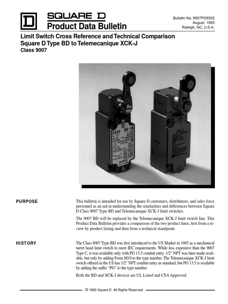 9007PD9302 Limit Switch PDF Switch International Electrotechnical