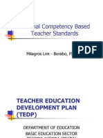 National Competency Based Teacher Standards: Milagros Lim - Borabo, PHD