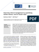 Improving Referral Management by Quantifying Market Mavens’ Word of Mouth Value