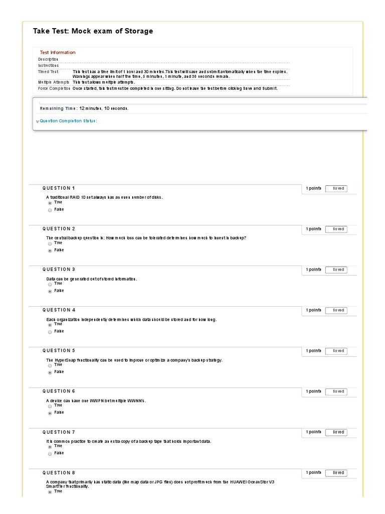 Mock Exam: Storage Concepts Test | PDF | Backup | Apache Hadoop