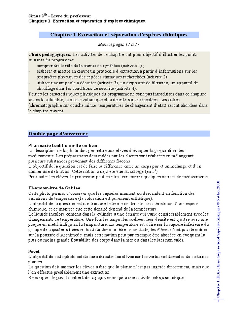 Livre Physique Chimie Seconde Sirius Pdf Nathan Physique Chim I e 2 ND | PDF | Chimie | Ph