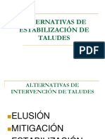 Alternativas de Estabilización de Taludes 