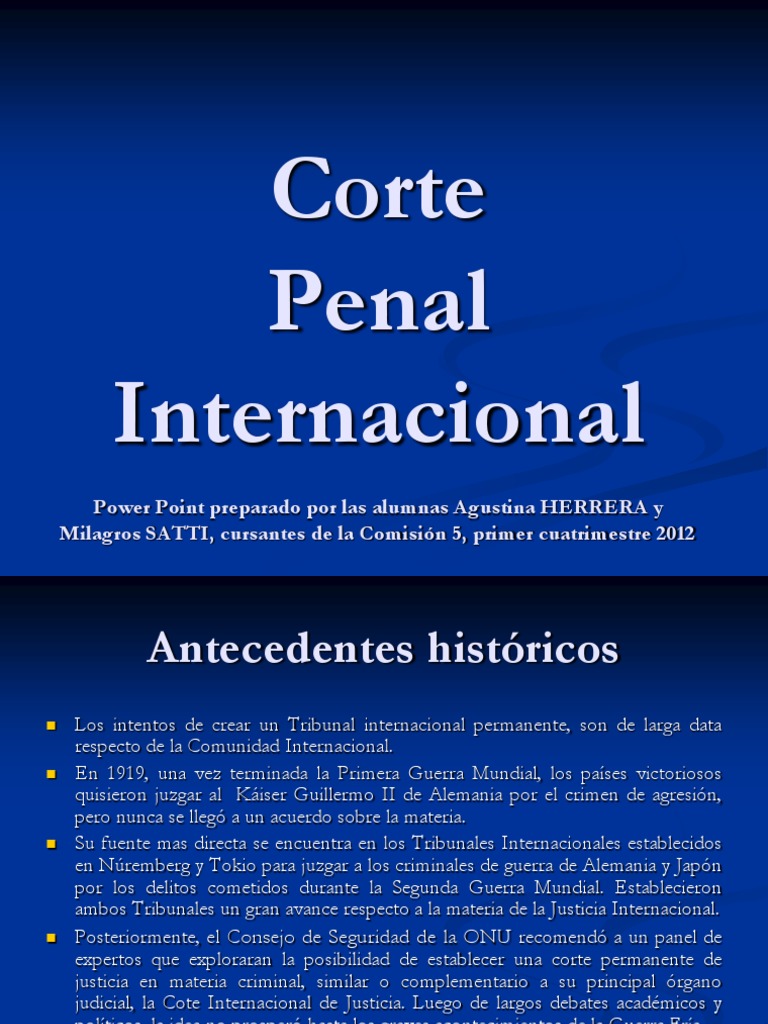 Corte Penal Internacional.ppt | Corte Criminal Internacional | Naciones