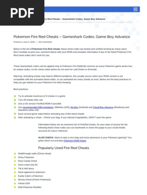 Pokemoncoders Com Cheating In Video Games Pokémon