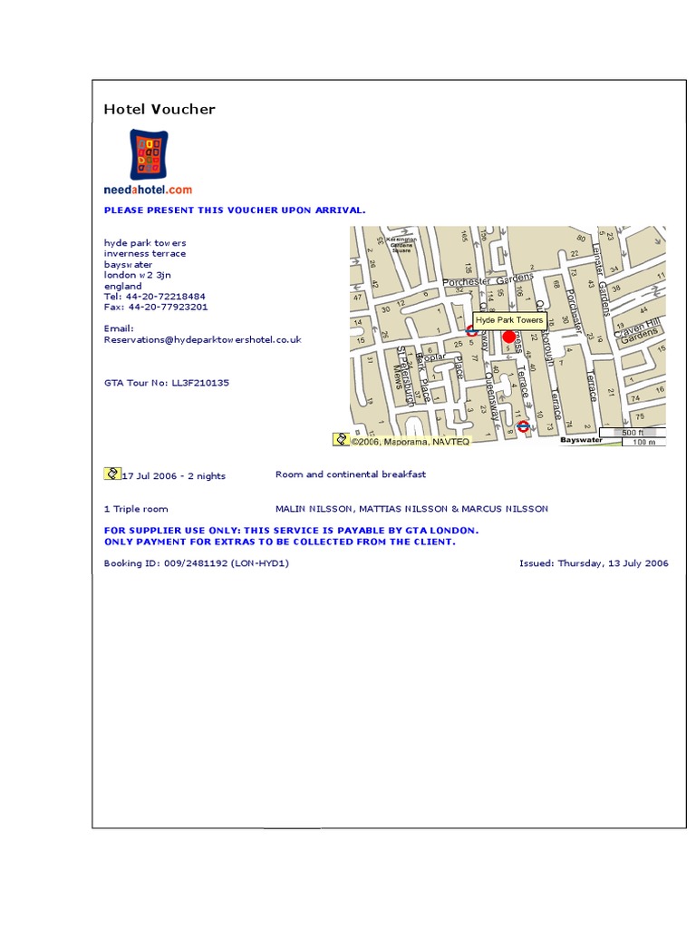 Hotel Voucher: Please Present This Voucher Upon Arrival | PDF | Service Industries | Hotel And ...