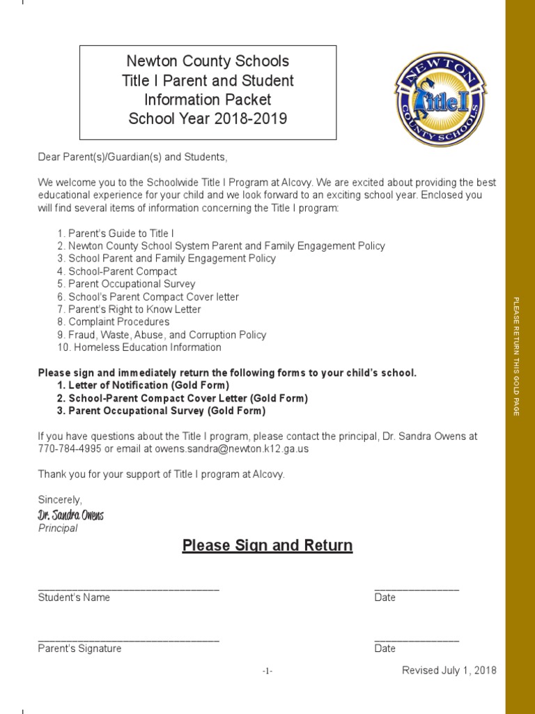 Alcovy High School Handbook - FINAL Ver 3 | PDF | Elementary And Secondary  Education Act | Teachers