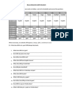 Timetable Activity - Present Tense With ADofFREQ