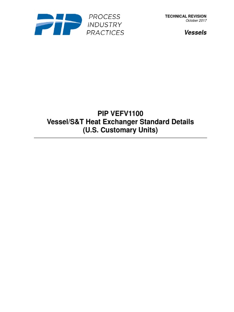 Vefv1100 Vessel/S&T Heat Exchanger Standard Details | PDF | Structural ...