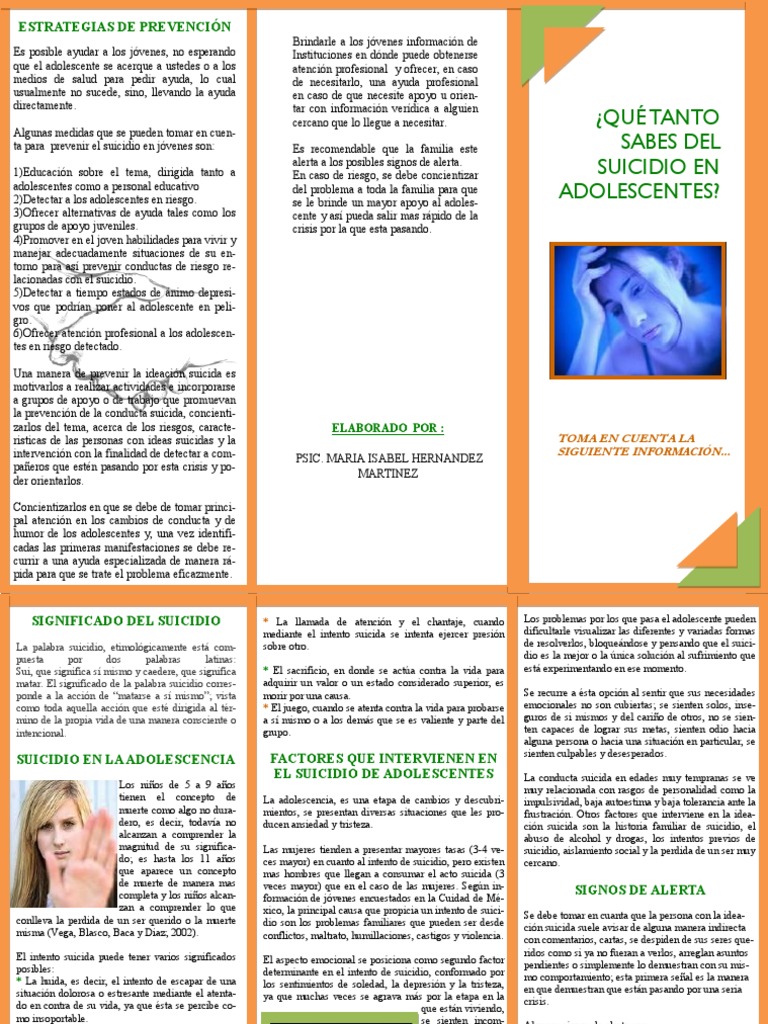 Prevención del Suicidio en Adolescentes | PDF | Suicidio | Adolescencia