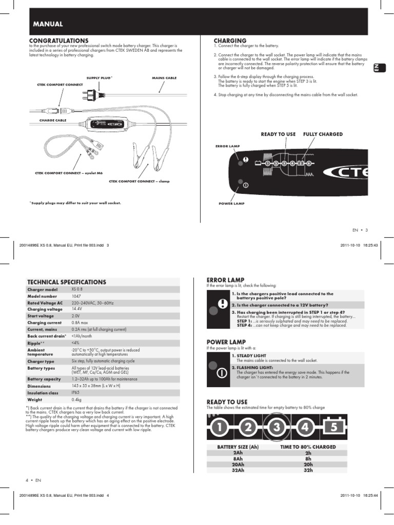 CTEK Ladegerät Multi XS 0.8 - 12V 0.8 A