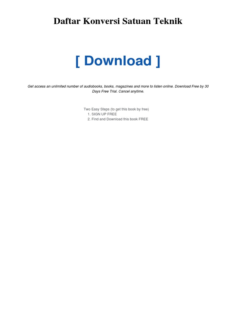 (Download) : Daftar Konversi Satuan Teknik | PDF