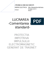 Lucrarea 1 - Comentarea Unui Standard-: Protectia Impotriva Impulsului Electromagnetic Generat de Trasnet