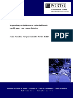 A Aprendizagem Significativa No Ensino Da História: o Peddy Paper Como Recurso Didáctico