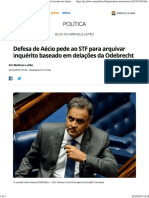 Defesa de Aécio Pede Ao STF Para Arquivar Inquérito