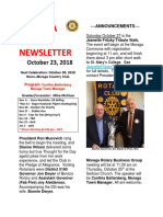 Moraga Rotary Newsletter Oct 23 2018