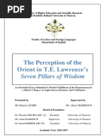 The Perception of The Orient in T.E. Lawrence's: Seven Pillars of Wisdom