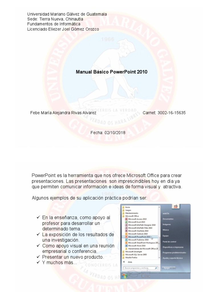 Manual Básico de PowerPoint 2010 | PDF | Microsoft PowerPoint | Informática