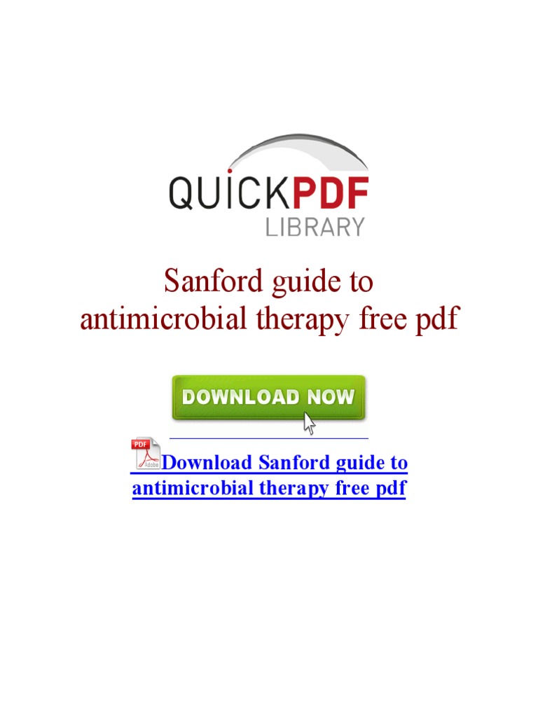 Sanford Guide to Antimicrobial Therapy Free PDF Microsoft Windows