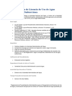 Otorgamiento de Licencia de Uso de Agua Superficial o Subterránea