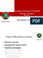 Problem Solving & Problem Design Using C: Introduction & Overview