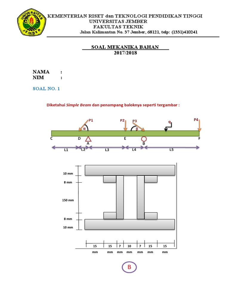 Contoh Soal Mekanika Bahan