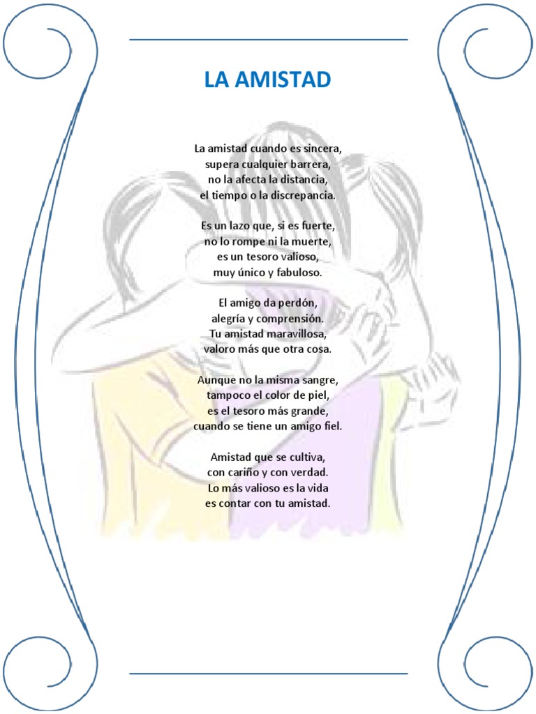 Poema La Amistad | PDF | Poesía, image size:768x1024