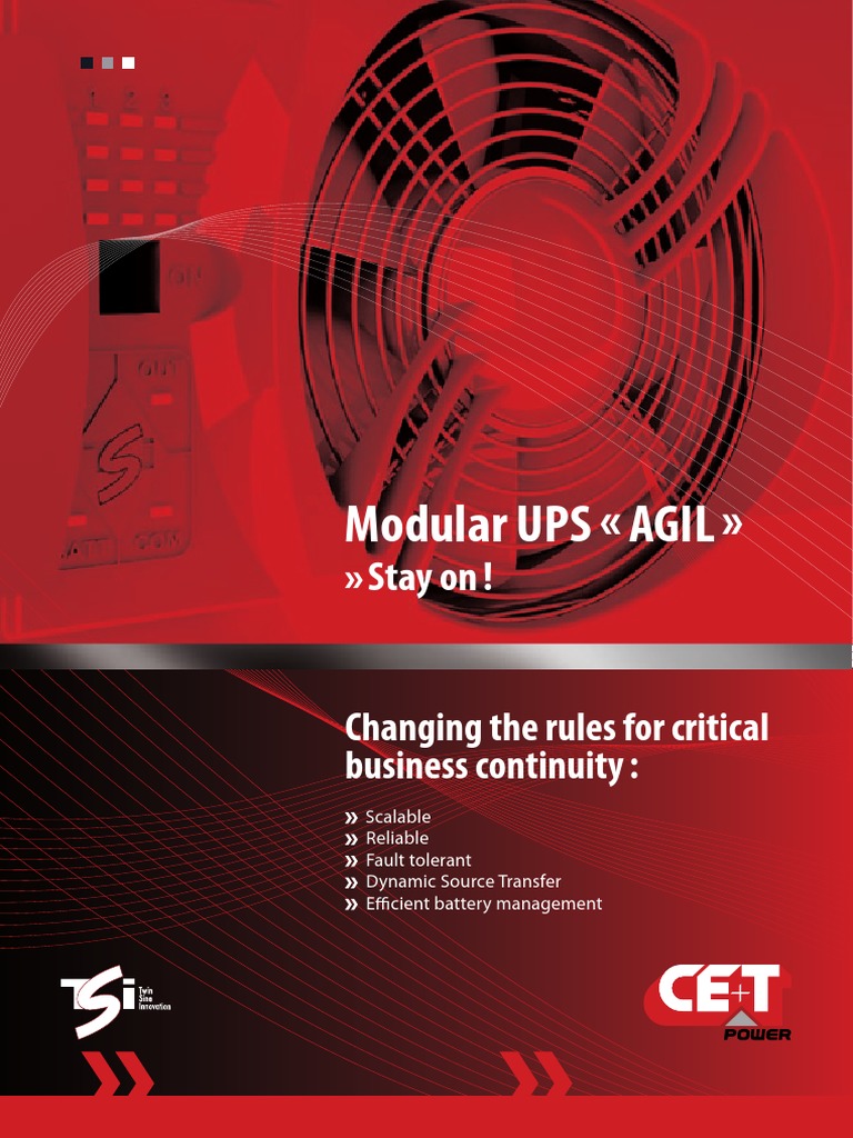 CE+T - Modular UPS - Brochure | PDF | Alternating Current | Battery Charger