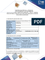 Guía de Actividades y Rúbrica de Evaluación Fase 3 - Realizar Lluvia de Ideas y Selección de La Idea Adecuada para La Solución Del Problema Planteado