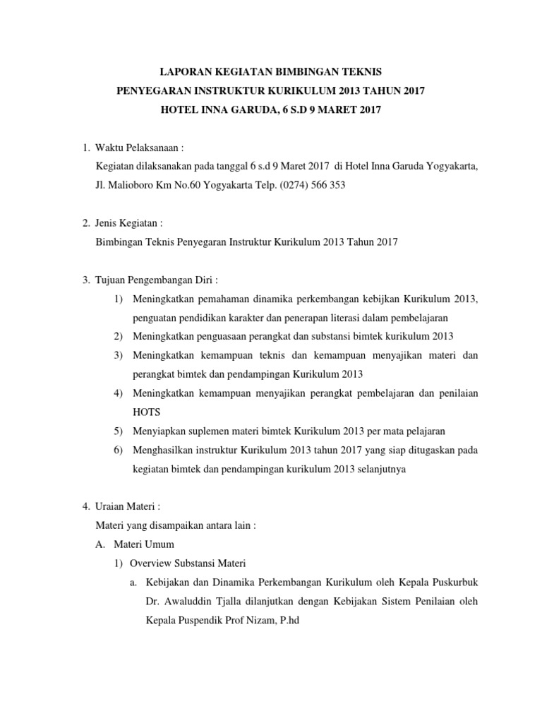 347358013 Laporan Kegiatan Bimtek 2017 Docx