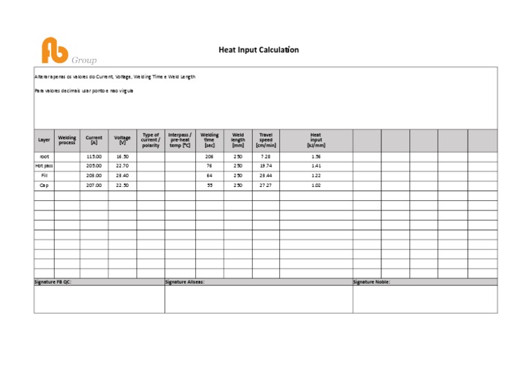 Heat Input Calculation for Welding | PDF