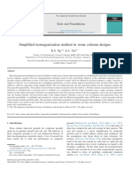 Simpli Fied Homogenization Method in Stone Column Designs: Soils and Foundations