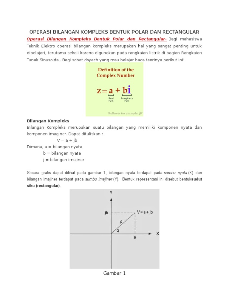 Operasi Bilangan Kompleks Polar-Rectangular | PDF