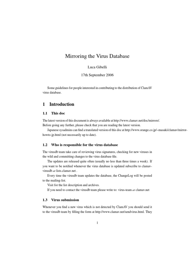 Clamav Mirror Howto | PDF | Computer Virus | Secure Shell