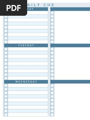 Daily Checklist Template