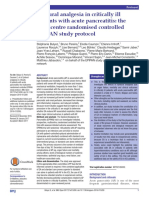 Epidural Analgesia in Critically Ill Patients With Acute Pancreatitis: The Multicentre Randomised Controlled EPIPAN Study Protocol