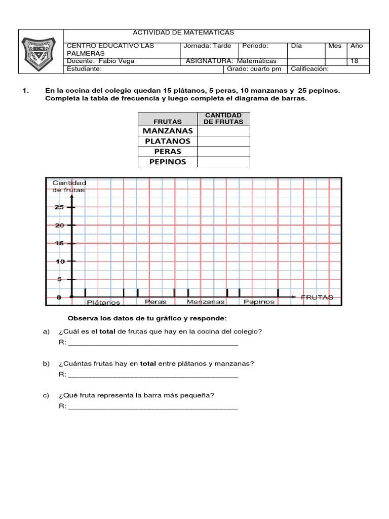 Ejercicios de Estadística para Cuarto de Primaria | PDF