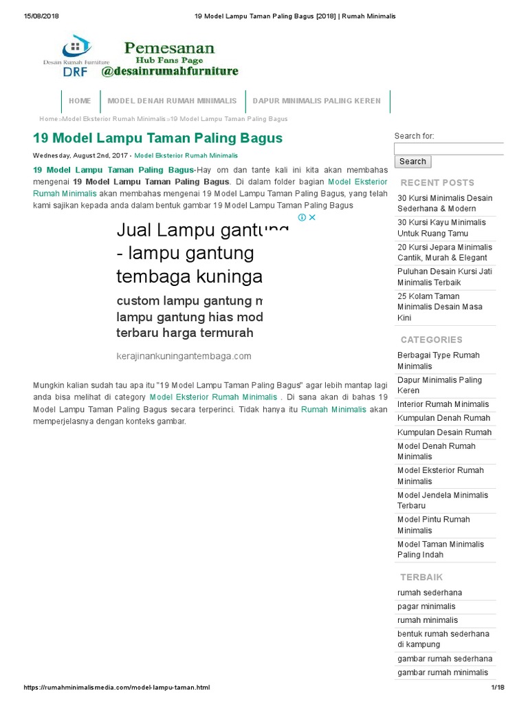 Jual Lampu Gantung Lampu Gantung Tembaga Kuningan 19