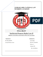 Intellectual Property Rights Law-II: DR Ram Manohar Lohia National Law University, Lucknow