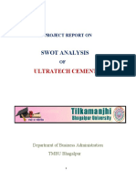 SWOT Analysys of Ultra Tech Cement