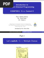 Introduction To Object-Oriented Programming COMP2011: C++ Control II