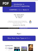 Introduction To Object-Oriented Programming COMP2011: C++ Basics II
