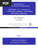 Introduction To Object-Oriented Programming COMP2011: C++ Function III - Declaration, Definition, Overloading, and Default Arguments