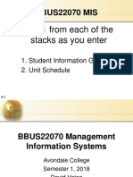 BBUS22070 MIS: Take 1 From Each of The Stacks As You Enter