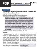 The Effects of Macroeconomic Variables on Stock Returns in the Jordanian Stock Market