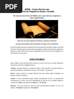 1. Os Nomes Dos Livros Da Bíblia Nos Seus Termos Originais e Seus Significados